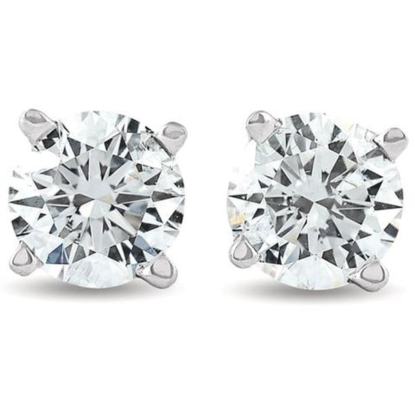 Classic & Contemporary 14K Gold White Natural 1/3 Carats Diamond Diamond Stud Earrings