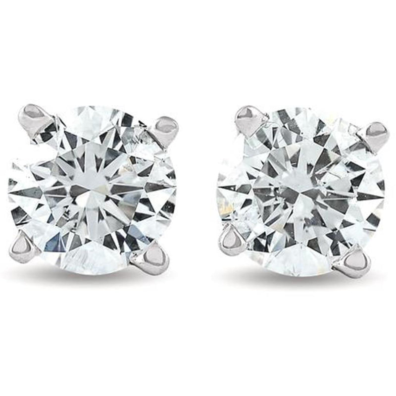 White 14 Karat Gold 1/3 Carats Diamond Stud Earrings