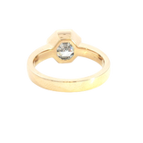 14K Yellow Gold Bezel Set Octagonal Cut 2.19 Carats Lab Grown Solitaire Diamond Engagement Ring