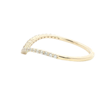 Elegant Diamond Bands 14K Gold Yellow Contoured 1/5 Carats Diamond Anniversary Band