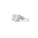 Elegant & Trendy 18K White Gold 2.06 Carats Diamond Halo Band