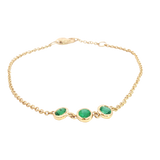 Elegant & Eye Catching 14K Yellow Gold 0.47 Carats Green Emerald Bracelet, Length 7 Inch