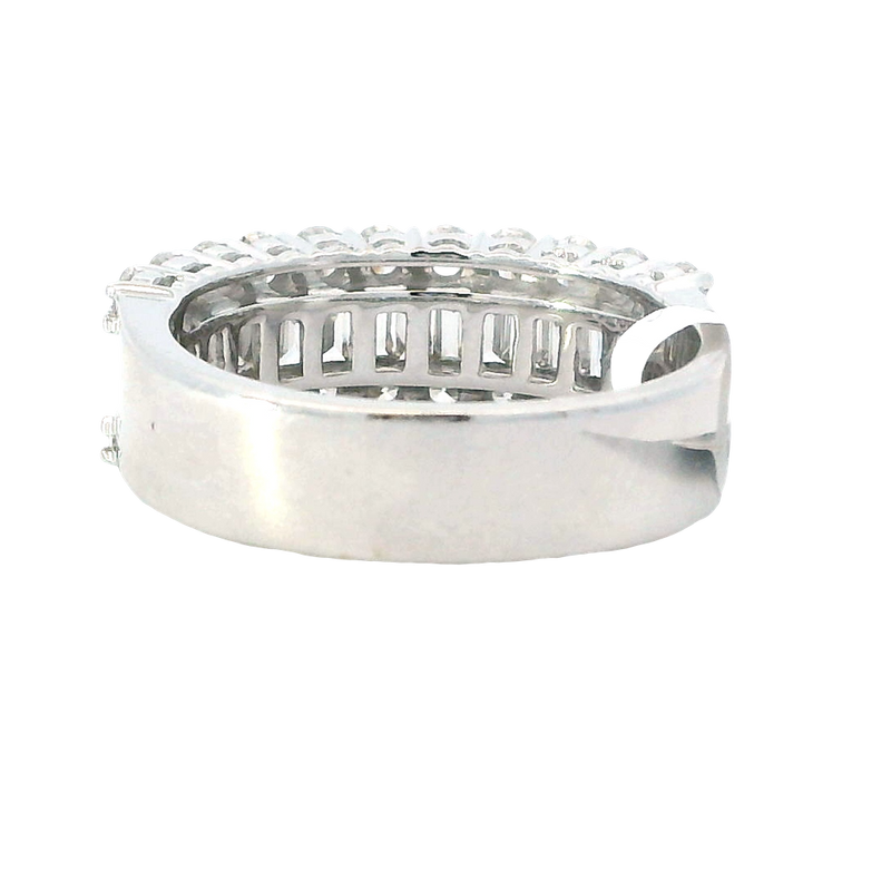 Elegant Diamond Bands 18K White Gold Baguette & Round 1.45 Carats Diamond Band