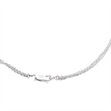 Vibrant Colored Stone Necklaces 18K Gold White 0.90 Carats Sapphire & 0.31 Carats Diamond Halo Necklace, 18 Inch