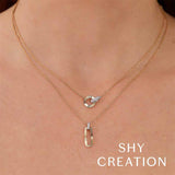 Elegant Diamond Necklaces 14K Two-Toned 0.07 Carats Diamond Pendant Necklace - 18 Inch