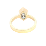 14K Yellow Gold Step Cut Modified Elongated Hexagon Cut 2.12 Carats Lab Grown Diamond Solitaire Ring