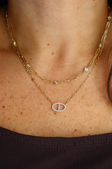 Elegant Diamond Necklaces 14K Yellow & White Gold 0.19 Carats Diamond Necklace - 18 Inch