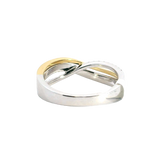 Elegant Diamond Bands 18K Yellow & White Gold 0.69 Carat Diamond Infinity Design Band