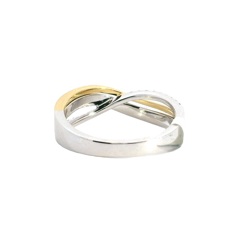 Elegant Diamond Bands 18K Yellow & White Gold 0.69 Carat Diamond Infinity Design Band