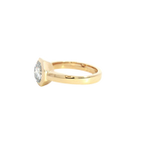 14K Yellow Gold Bezel Set Octagonal Cut 2.19 Carats Lab Grown Solitaire Diamond Engagement Ring