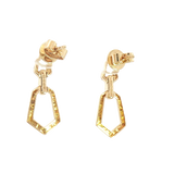 Classic & Contemporary 14K Gold Two-Toned 0.12 Carats Diamond Dangle Earrings