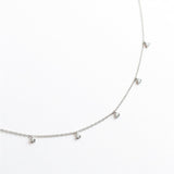 Elegant Diamond Necklaces 14K Gold White 0.30 Carats Diamond Station Pendant Necklace - 18 Inch