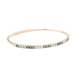 Sophisticated & Timeless Diamond Bracelets 14K Gold Rosé & Titanium Brown & White Diamond Flexible Bangle Bracelet - 0.98 CTW, Size 6.75 Inch