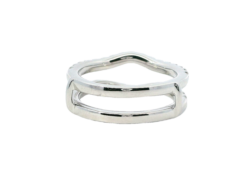 Classic & Stunning Diamond Ring Guards  14K White Gold 0.85 Carats Diamond Engagement Ring Guard