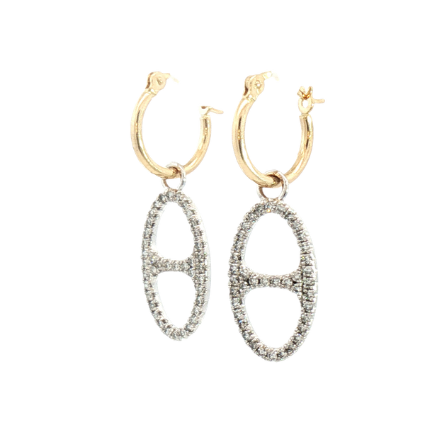 Classic & Contemporary 14K Yellow & White Gold 0.49 Carats Diamond Earrings