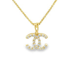 Elegant Diamond Necklaces & Pendants 14K Yellow Gold Chanel Inspired 0.21 Carats Diamond Pendant
