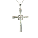 Elegant Diamond Necklaces & Pendants 18K White Gold 0.37 Carats Baguette Diamond Medium Cross Pendant
