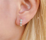 Classic & Contemporary 14K Yellow Gold 0.37 Carats Diamond Huggie Earrings