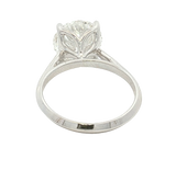14K White Gold Round Cut 4.0 Carats Lab Grown Diamond Knife Edge Solitaire Ring