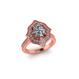 Rosé 14 Karat Gold 0.52 Carats Diamond Vintage Style Engagement Ring