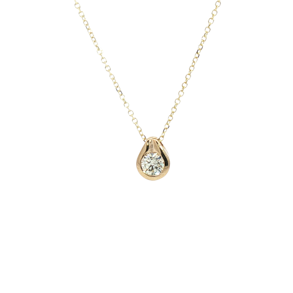 Elegant Diamond Necklaces 14K Yellow Gold 0.20 Carats Diamond Solitaire Necklace - 18 Inch