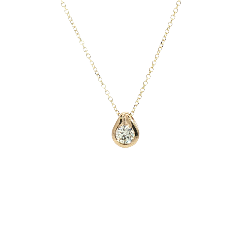 Elegant Diamond Necklaces 14K Yellow Gold 0.20 Carats Diamond Solitaire Necklace - 18 Inch