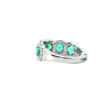 Bold & Elegant 18K White Gold 1.19 Carat Emerald & 0.75 Carat Diamond Fashion Band