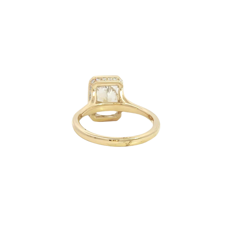 14K Gold Yellow Lab Grown Radiant Diamond Bezel Hidden Collar Engagement Ring - Lab-Grown 3.23 CTW Diamond
