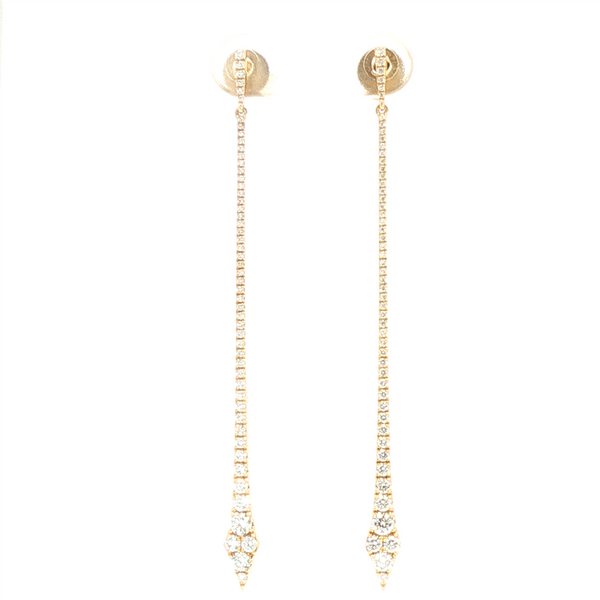 Classic & Contemporary 18K Yellow Gold 0.85 Carats Diamond Drop Earrings