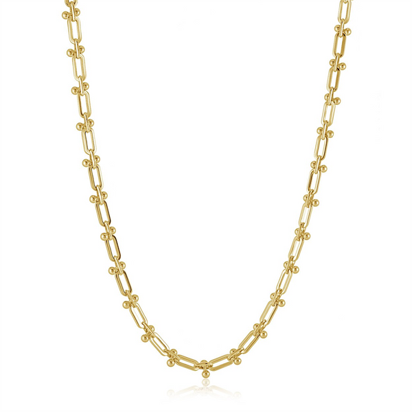 Yellow Stainless Steel Oval U Link Chain, 18 Inch