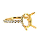 Elegant Diamond Mountings 18K Yellow Gold 3.0 Carat Round Setting -  0.56 Carat Diamonds
