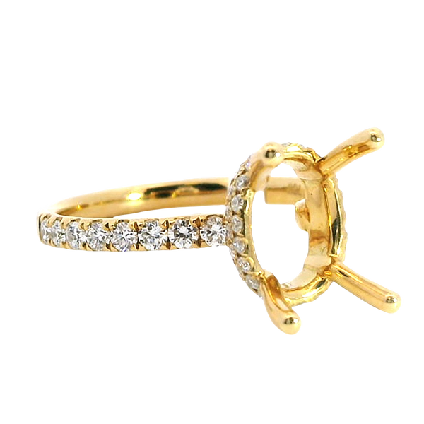 Elegant Diamond Mountings 18K Yellow Gold 3.0 Carat Round Setting -  0.56 Carat Diamonds