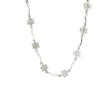 Elegant Diamond Necklaces 18K White Gold 1.19 Carat Diamond Floral Inspired Station Necklace