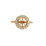 Elegant Diamond Mountings 18K Rosé Gold 1.50 Carats Round Halo Semi Mount Ring - 0.46 Carats Diamond Total Weight