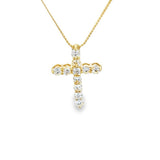 Elegant Diamond Necklaces & Pendants 14K Yellow Gold 0.55 Carats Diamond Cross Pendant