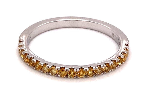 MPJ Exclusive Bold & Elegant 14K Gold White Stackable Citrine November Birthstone Fashion Band - 0.27 Carats Citrine
