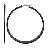 Black Stainless Steel Large Hoop Earrings