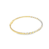 Sophisticated & Timeless Diamond Bracelets 14K Yellow & White Gold 0.26 Carats Diamond Flexible Bangle Bracelet - 6.75 Inch
