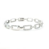 Sophisticated & Timeless Diamond Bracelets 14K Gold White1.40 Carats Diamond Accented & High Polish Open Link Hinged Bangle Bracelet