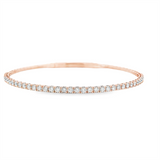 Sophisticated & Timeless Diamond Bracelets 14K Gold Rosé & Titanium Flex Diamond Bangle Bracelet - 0.97 CTW, Size 6 Inch