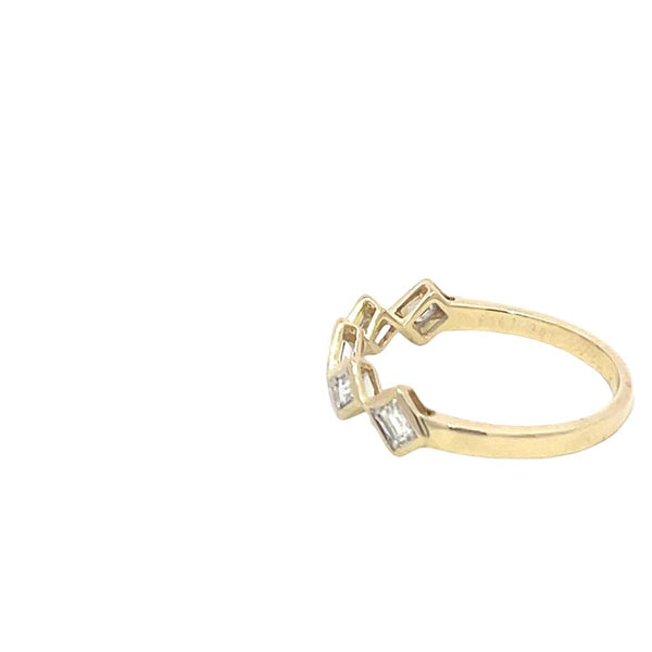 14K Yellow Gold 0.298 Carats Baguette Diamond Stackable Fashion Ring