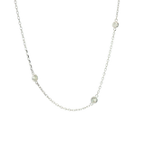 Elegant Diamond Necklaces 14K White Gold 0.56 Carats Diamond Station Necklace - 18 Inch