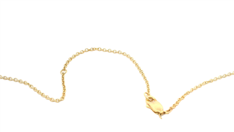 Elegant Diamond Necklaces 18K Gold Yellow 0.22 Carats Baguette Diamond & 0.63 Carats Round Diamond Halo Necklace - 18 Inch