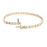 Sophisticated & Timeless Diamond Bracelets 14K Yellow Gold Emerald Cut 8.67 Carats Lab Grown Diamonds Tennis Bracelet - 7 Inch