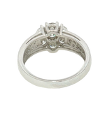 Elegant & Trendy 18K White Gold 1.63 Carats Diamond Floral Inspired Ring