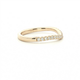 Elegant Diamond Bands 14K Gold Yellow Contoured 1/4 Carats Diamond Anniversary Band