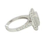 Elegant & Trendy Vintage Inspired 18K White Gold 2.67 Carats Multi-cut Diamond Cluster Halo Ring