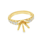 Elegant Diamond Mountings 18K Yellow Gold 0.70 Carats Diamond Semi Mount For 1.5 Carats Round Center Gemstone