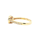 Bold & Elegant 18K Gold Yellow Accented Color Stone Fashion Bezel Ring - Unheated Purple-Pink Sapphire 1.04 Carats & Diamond 0.19 Carats