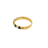 Bold & Elegant 18K Yellow Gold 0.50 Carats Blue Sapphire & 0.36 Carats Diamond Stackable Band